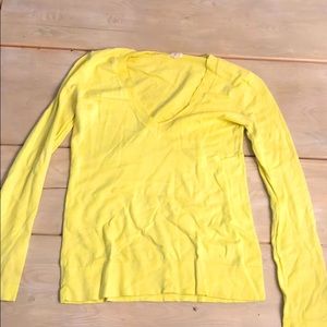 Thin neon yellow v neck sweater
